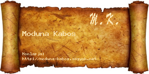Moduna Kabos névjegykártya